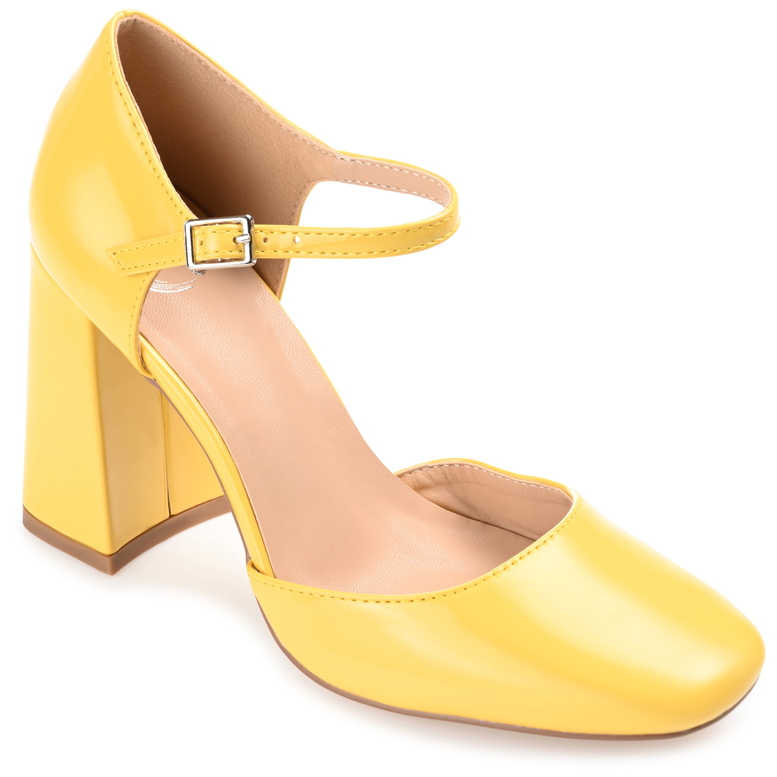 Journee Womens Hesster Mary Jane Mid Block Heel Square Toe Pumps, Widths Available
