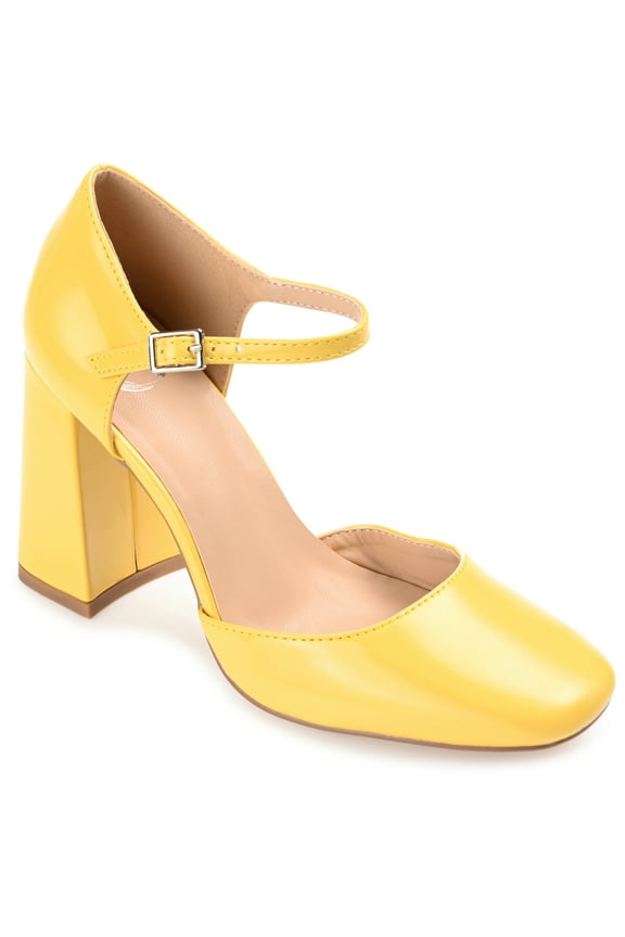 Womens Hesster Mary Jane Mid Block Heel Square Toe Pumps, Widths Available