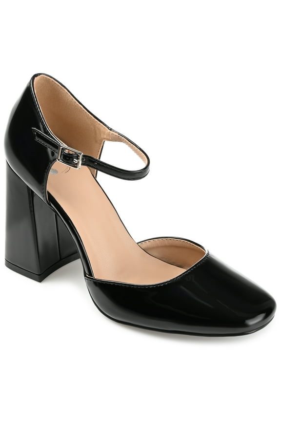 Womens Hesster Mary Jane Mid Block Heel Square Toe Pumps, Widths Available