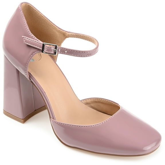 Journee Womens Hesster Mary Jane Mid Block Heel Square Toe Pumps, Widths Available