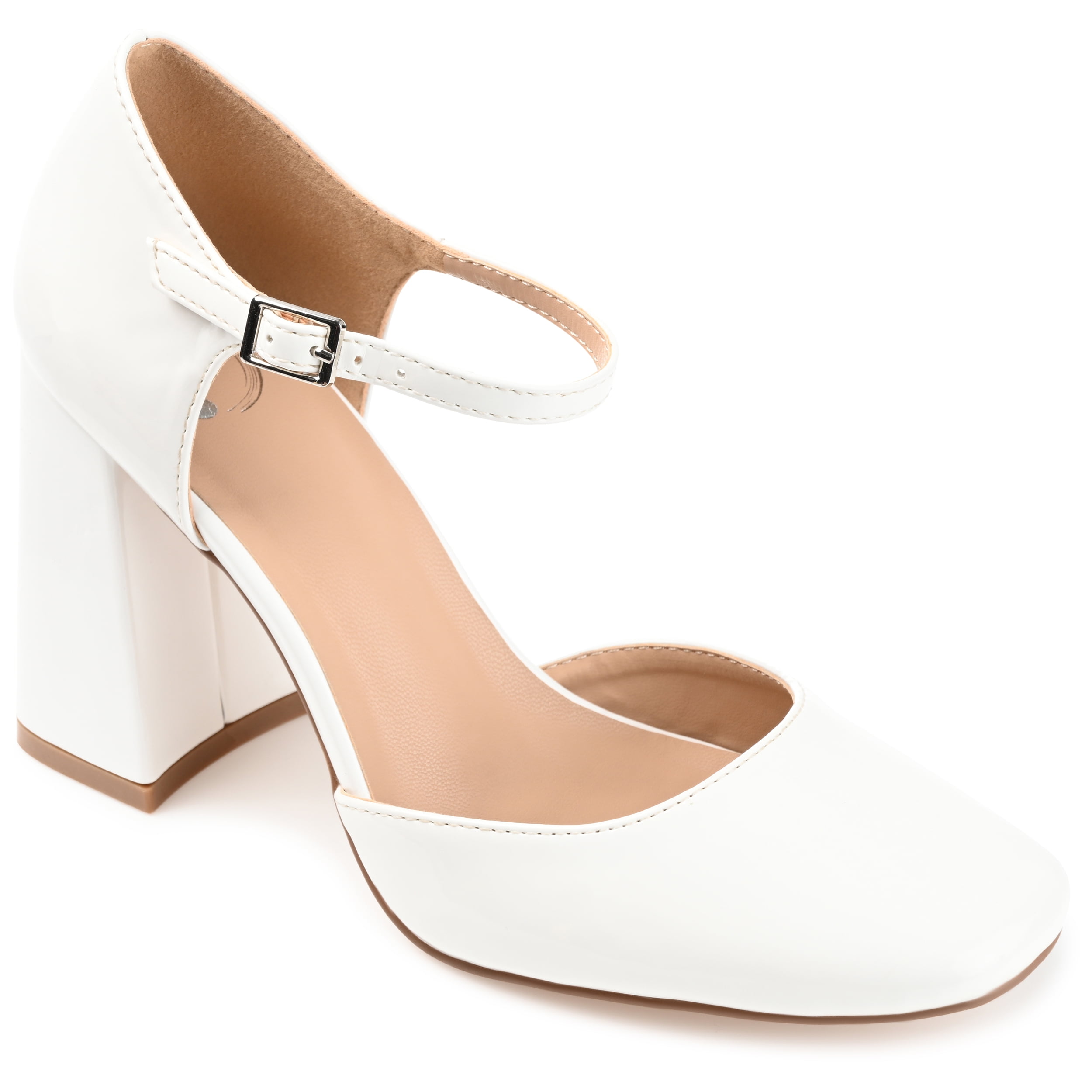 Journee Womens Hesster Mary Jane Mid Block Heel Square Toe Pumps, Widths Available