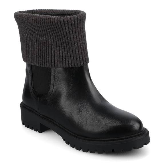 Journee Womens Isabeau Round Toe Block Heel Casual Comfort Chelsea Boots, Widths Available