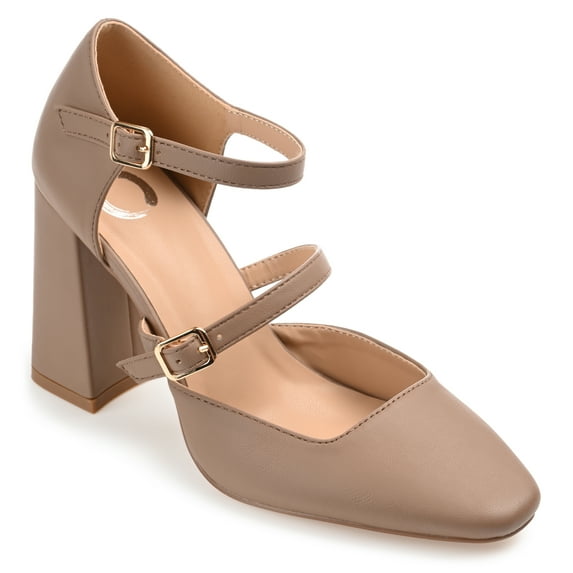 Journee Womens Isadorah Mary Jane Mid Block Heel Square Toe Pumps, Widths Available