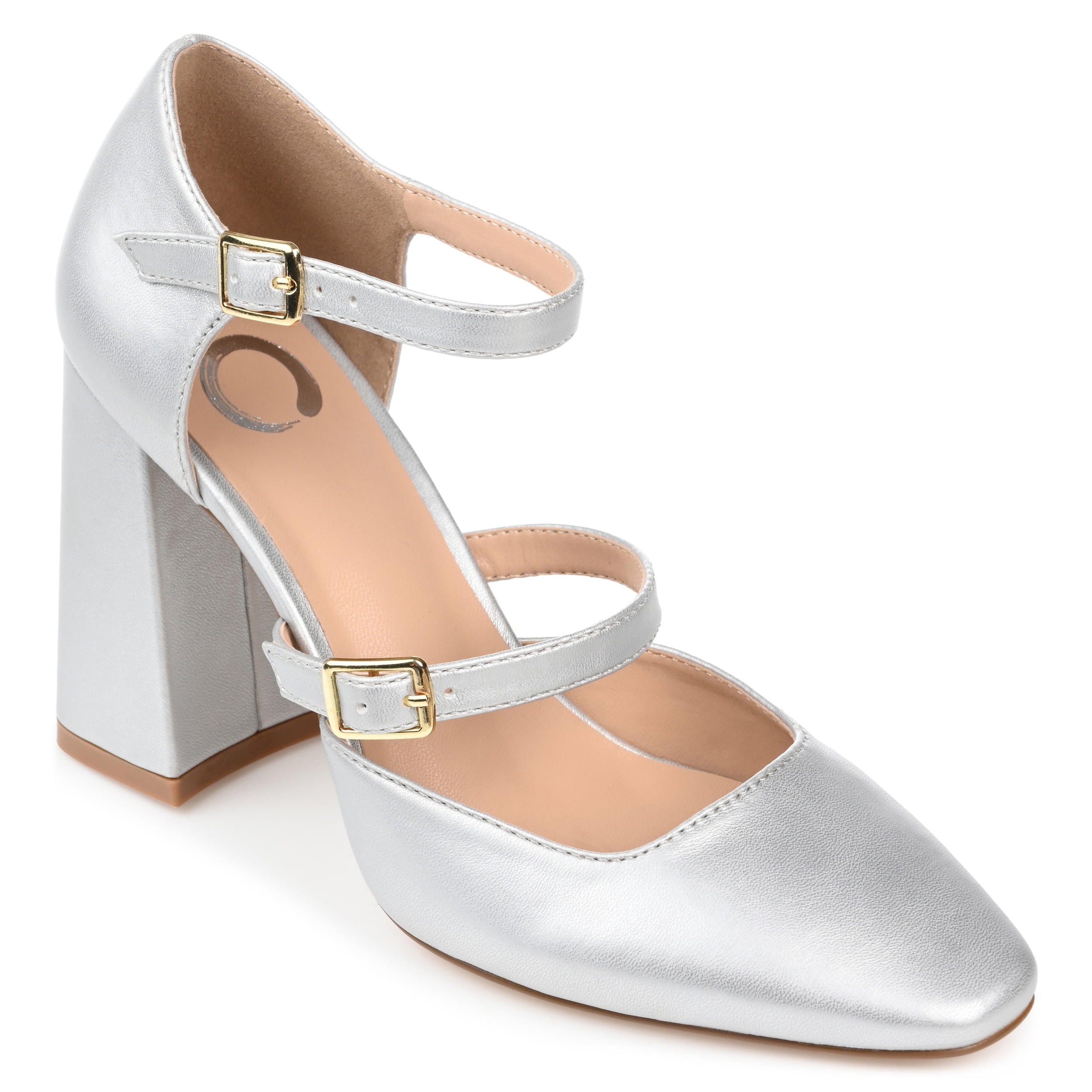 Journee Womens Isadorah Mary Jane Mid Block Heel Square Toe Pumps, Widths Available