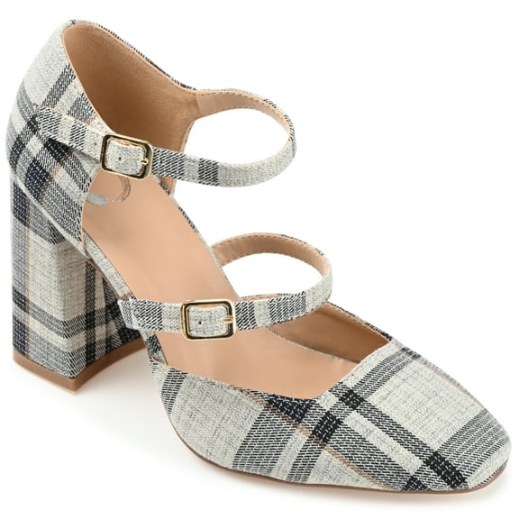Journee Womens Isadorah Mary Jane Mid Block Heel Square Toe Pumps, Widths Available