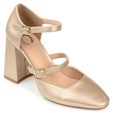 Journee Womens Isadorah Mary Jane Mid Block Heel Square Toe Pumps, Widths Available