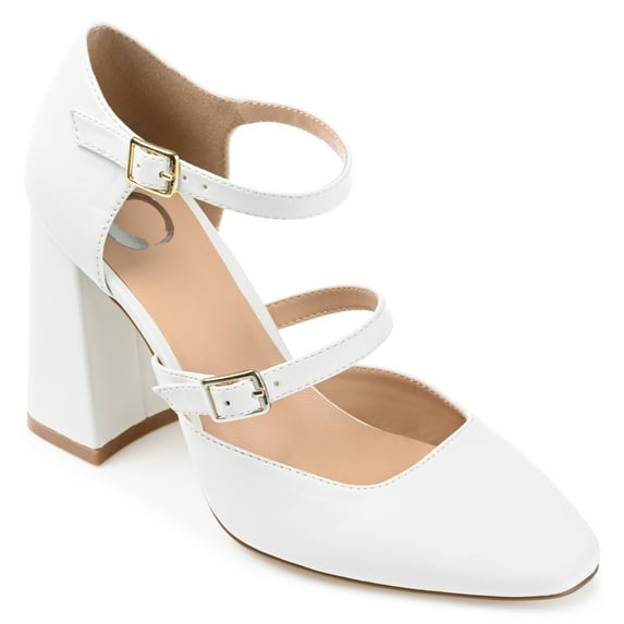 Journee Womens Isadorah Mary Jane Mid Block Heel Square Toe Pumps, Widths Available