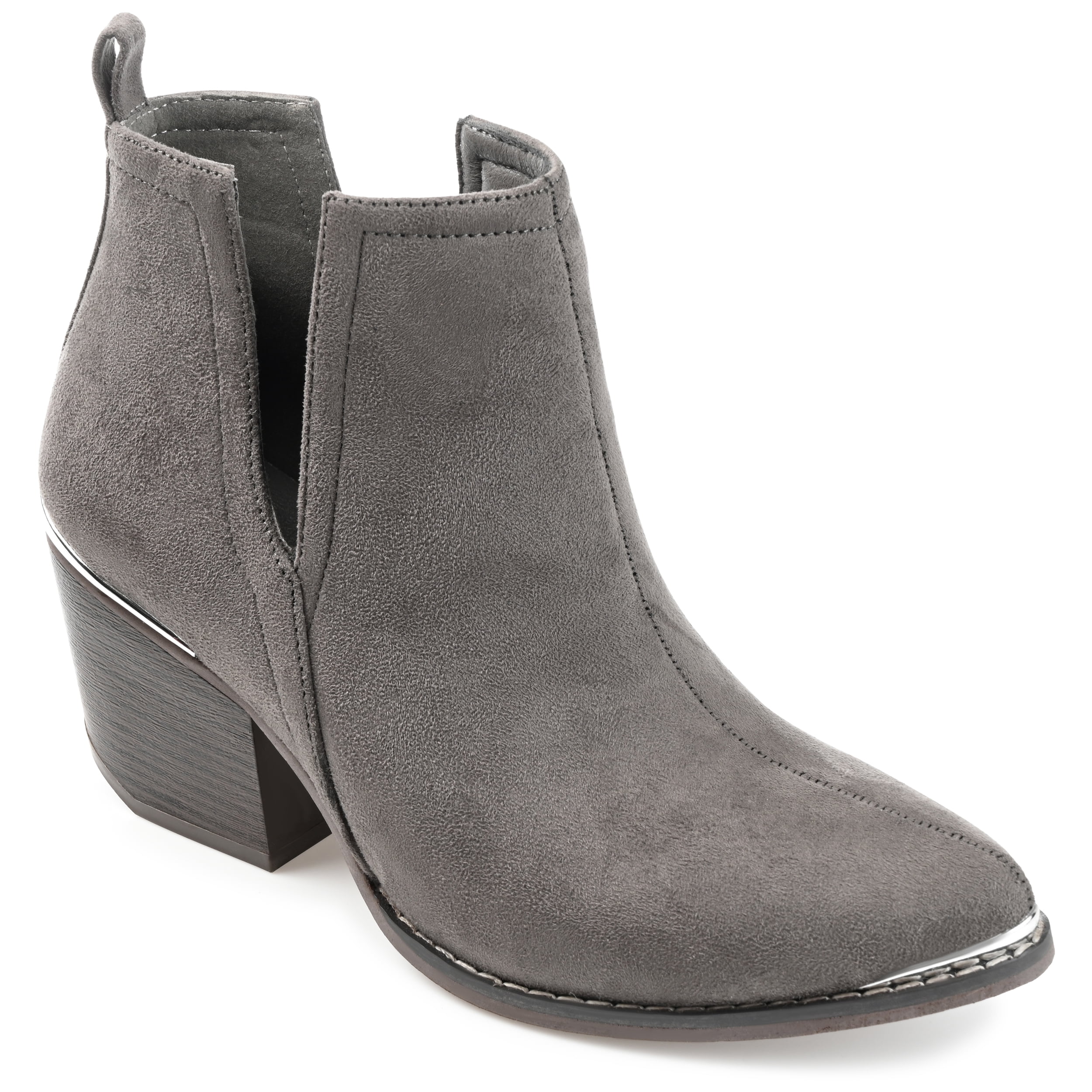 Journee Womens Issla Pull On Stacked Heel Booties, Widths Available