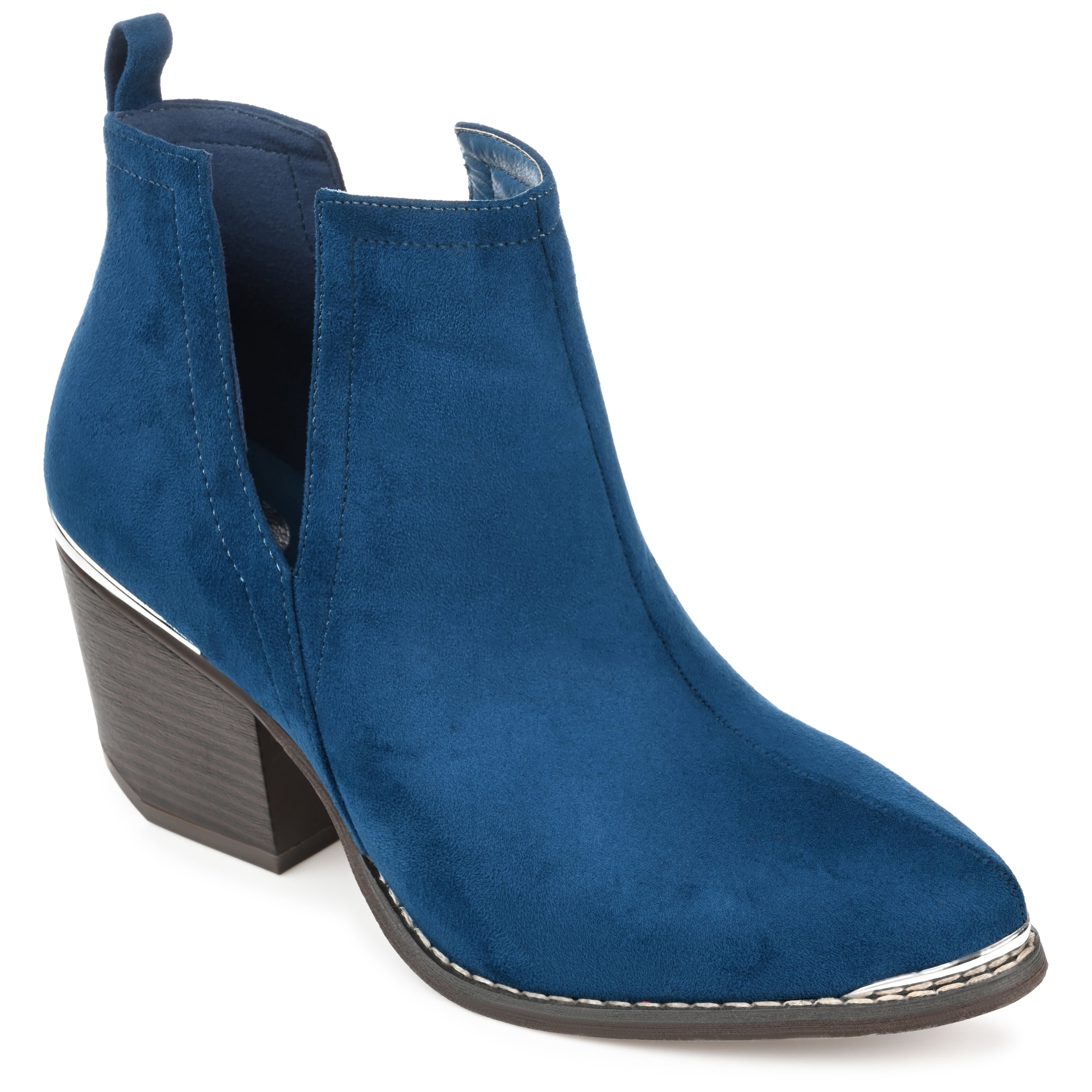 Journee Womens Issla Pull On Stacked Heel Booties, Widths Available