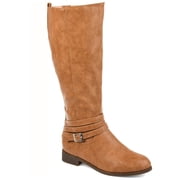 Journee Womens Ivie Wide Calf Stacked Heel Riding Boots