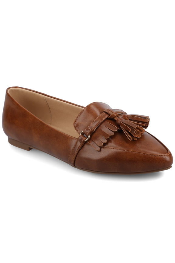 Womens Jannah Pointed Toe Tassel Comfort Loafer Flats, Widths Available