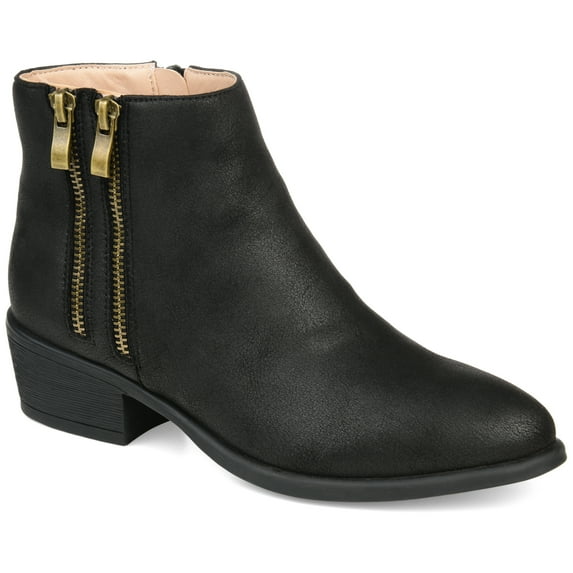 Journee Womens Jayda Inside Zip Stacked Heel Booties