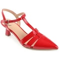 thumbnail image 1 of Journee Womens Jazlynn Buckle Kitten Heel Pointed Toe Pumps, Widths Available, 1 of 10