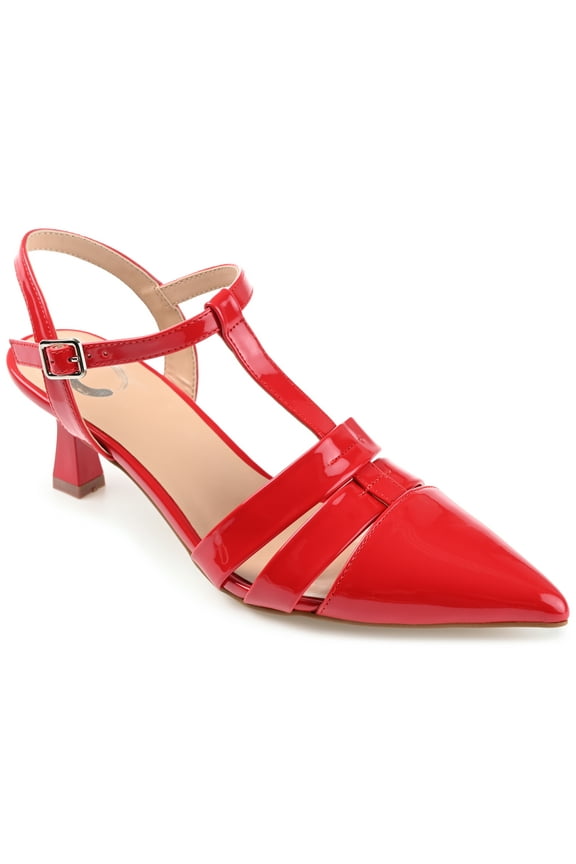 Womens Jazlynn Buckle Kitten Heel Pointed Toe Pumps, Widths Available