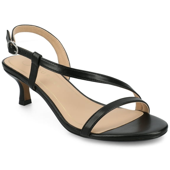 Journee Womens Jemry Crossover Strap Kitten Heel Dress Sandals