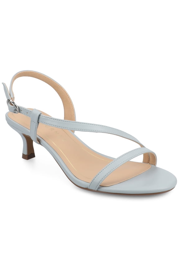 Womens Jemry Crossover Strap Kitten Heel Dress Sandals