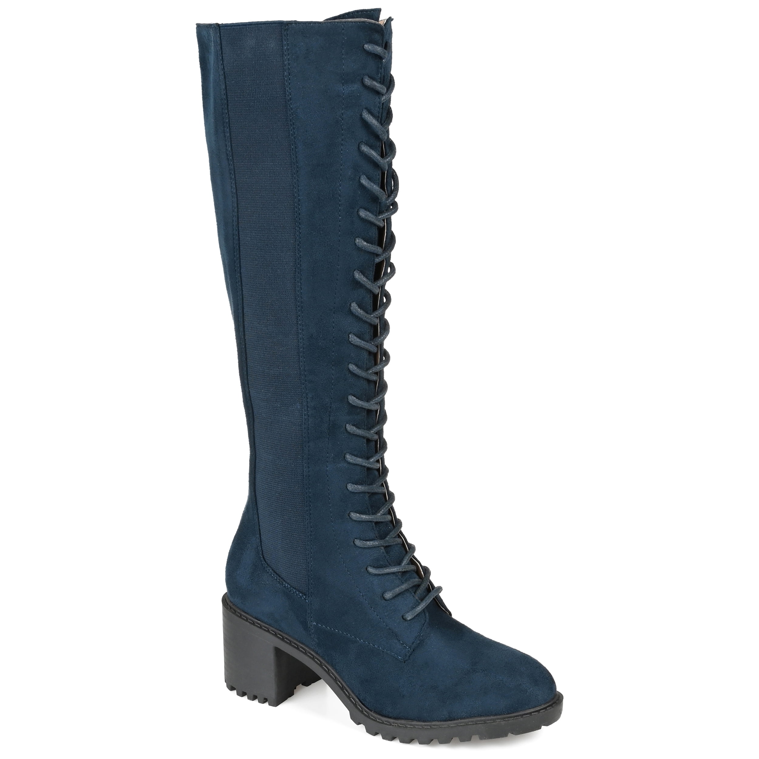 Journee Womens Jenicca Extra Wide Calf Stacked Heel Knee High Boots