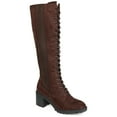 thumbnail image 1 of Journee Womens Jenicca Extra Wide Calf Stacked Heel Knee High Boots, 1 of 10