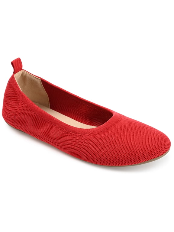 Womens Jersie Knit Foldable Round Toe Slip On Dress Flats, Widths Available