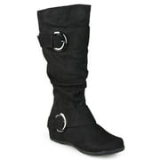 Journee Womens Jester-01 Extra Wide Calf Hidden Wedge Riding Boots