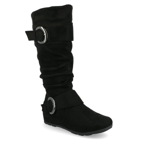 Journee Womens Jester-01 Hidden Wedge Riding Boots