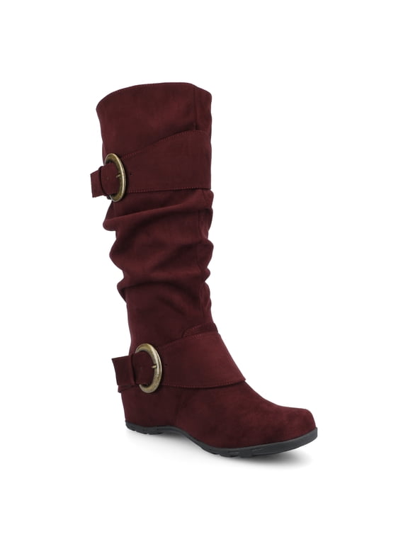Womens Jester-01 Wide Calf Hidden Wedge Riding Boots