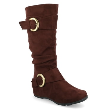 Journee Womens Jester-01 Hidden Wedge Riding Boots
