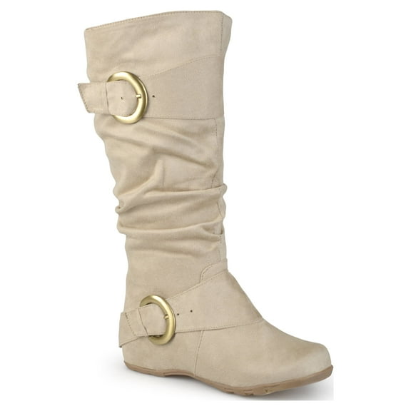 Journee Womens Jester-01 Wide Calf Hidden Wedge Riding Boots