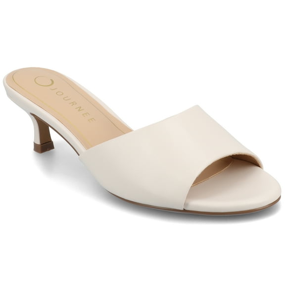 Journee Womens Jeylah Slip On Single Band Kitten Heel Dress Sandals