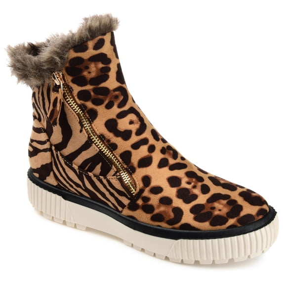 Journee Womens Jezzy Double Zip Wedge Cold Weather Booties