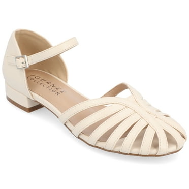Journee Womens Joannah Mary Jane Block Heel Round Toe Flats
