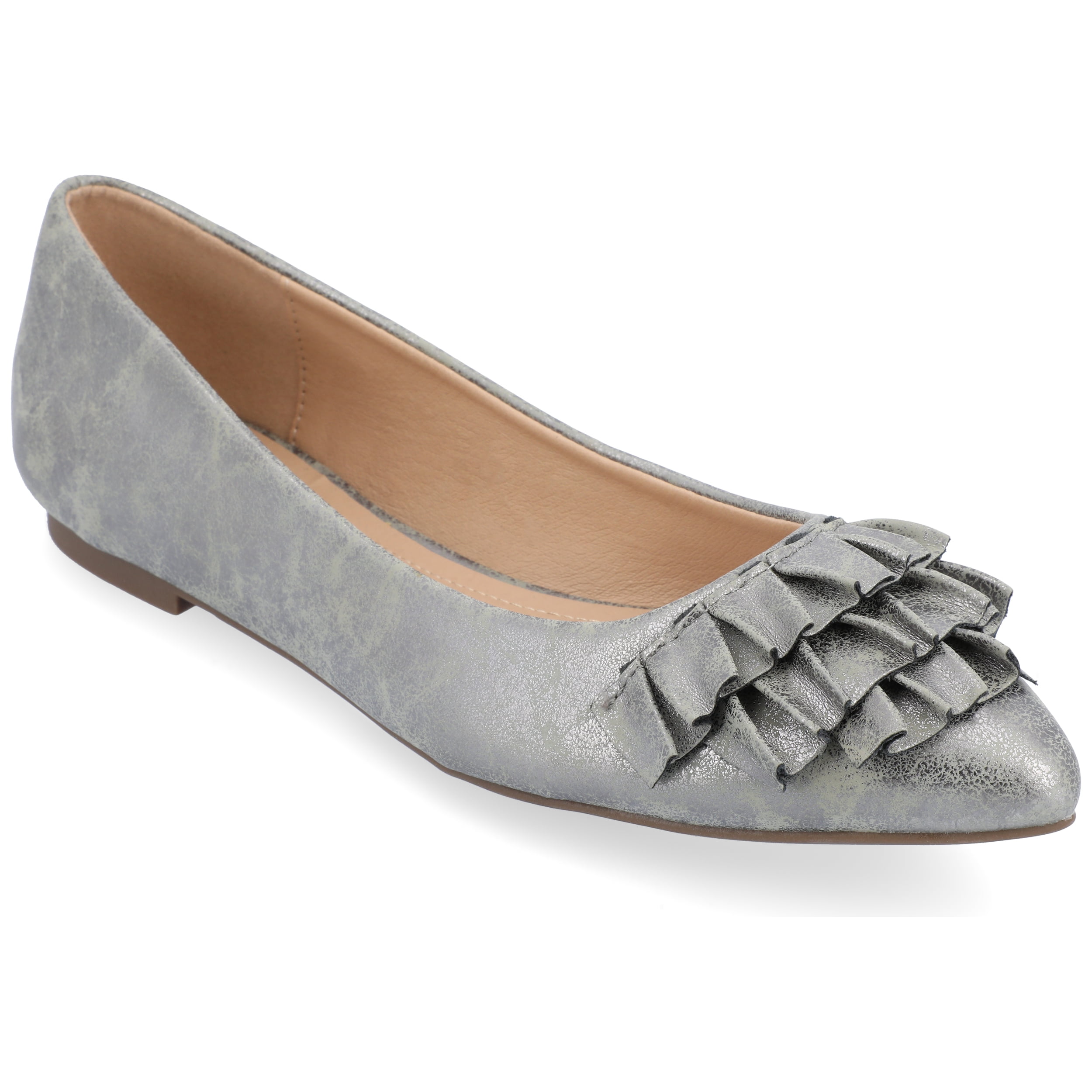 Journee Womens Judy Slip On Pointed Toe Ballet Flats, Widths Available