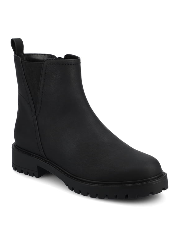 Womens Junnah Pull-on Round Toe Block Heel Casual Comfort Chelsea Boots, Widths Available