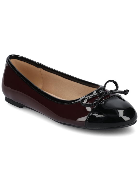 Womens Kaiah Ballet Cap Toe Slip On Round Toe Dress Flats, Widths Available