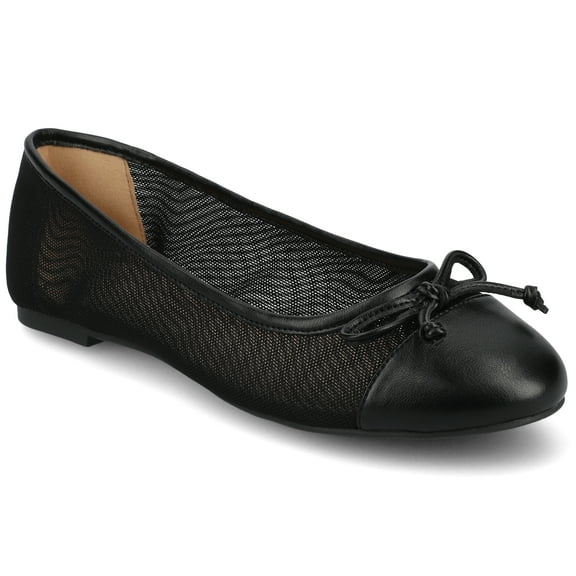 Journee Womens Kaiah Ballet Cap Toe Slip On Round Toe Dress Flats, Widths Available
