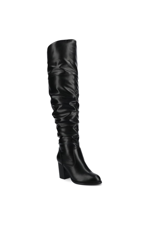 Womens Kaison Stacked Heel Over The Knee Boots, Widths Available