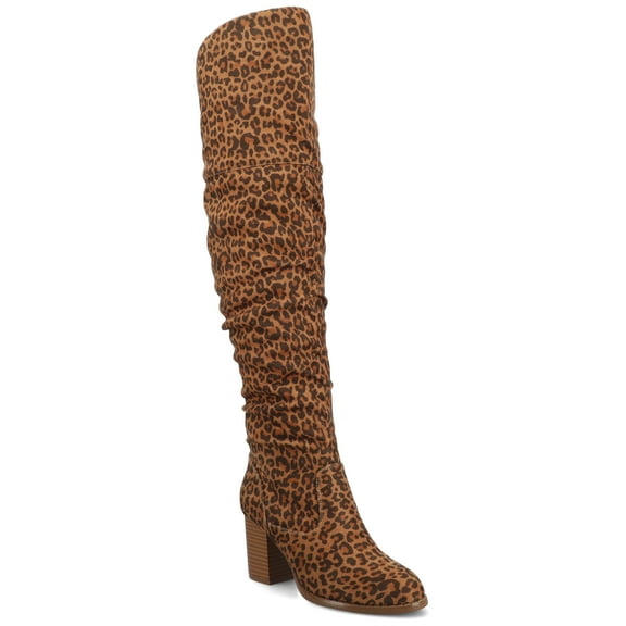 Journee Womens Kaison Wide Calf Stacked Heel Over The Knee Boots, Widths Available