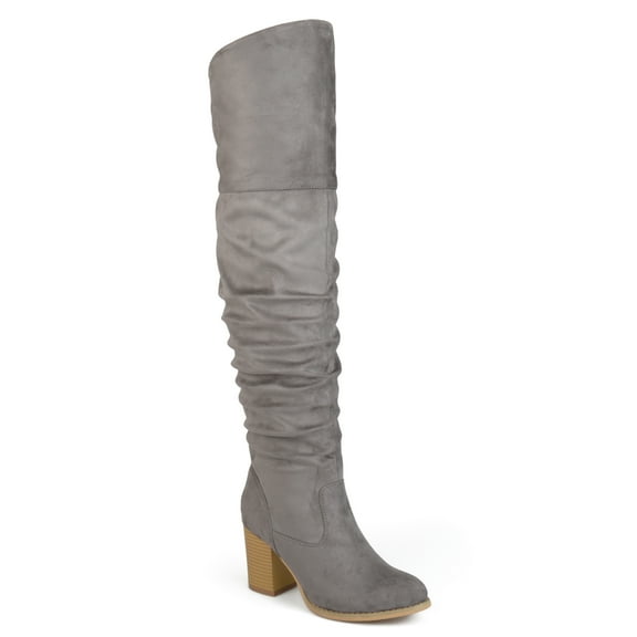 Journee Womens Kaison Stacked Heel Over The Knee Boots
