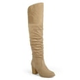thumbnail image 1 of Journee Womens Kaison Wide Calf Stacked Heel Over The Knee Boots, 1 of 10