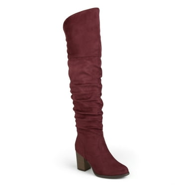 Journee Womens Kaison Stacked Heel Over The Knee Boots, Widths Available