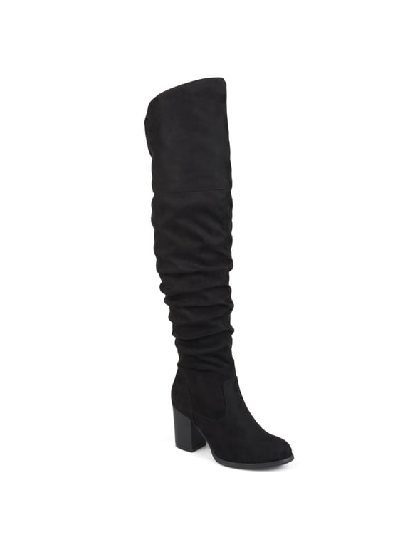 Womens Kaison Stacked Heel Over The Knee Boots, Widths Available