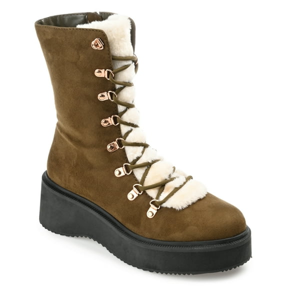 Journee Womens Kannon Lace Up Cold Weather Booties