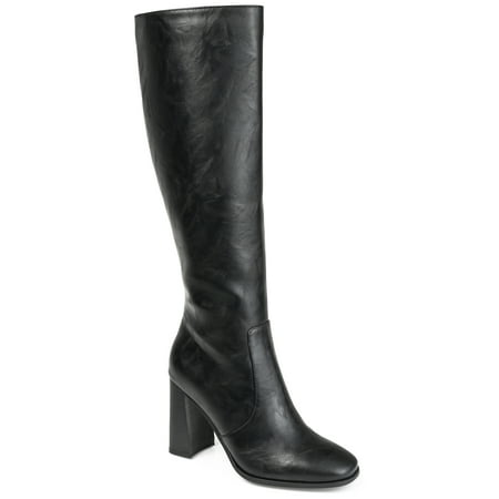 Journee Womens Karima Comfort System Wide Calf Stacked Heel Knee High Boots