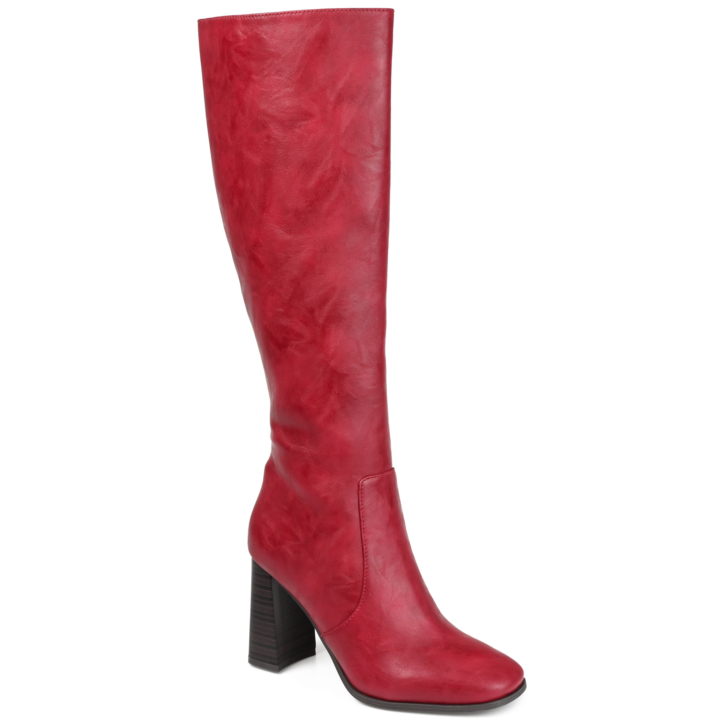 Journee Womens Karima Extra Wide Calf Stacked Heel Knee High Boots