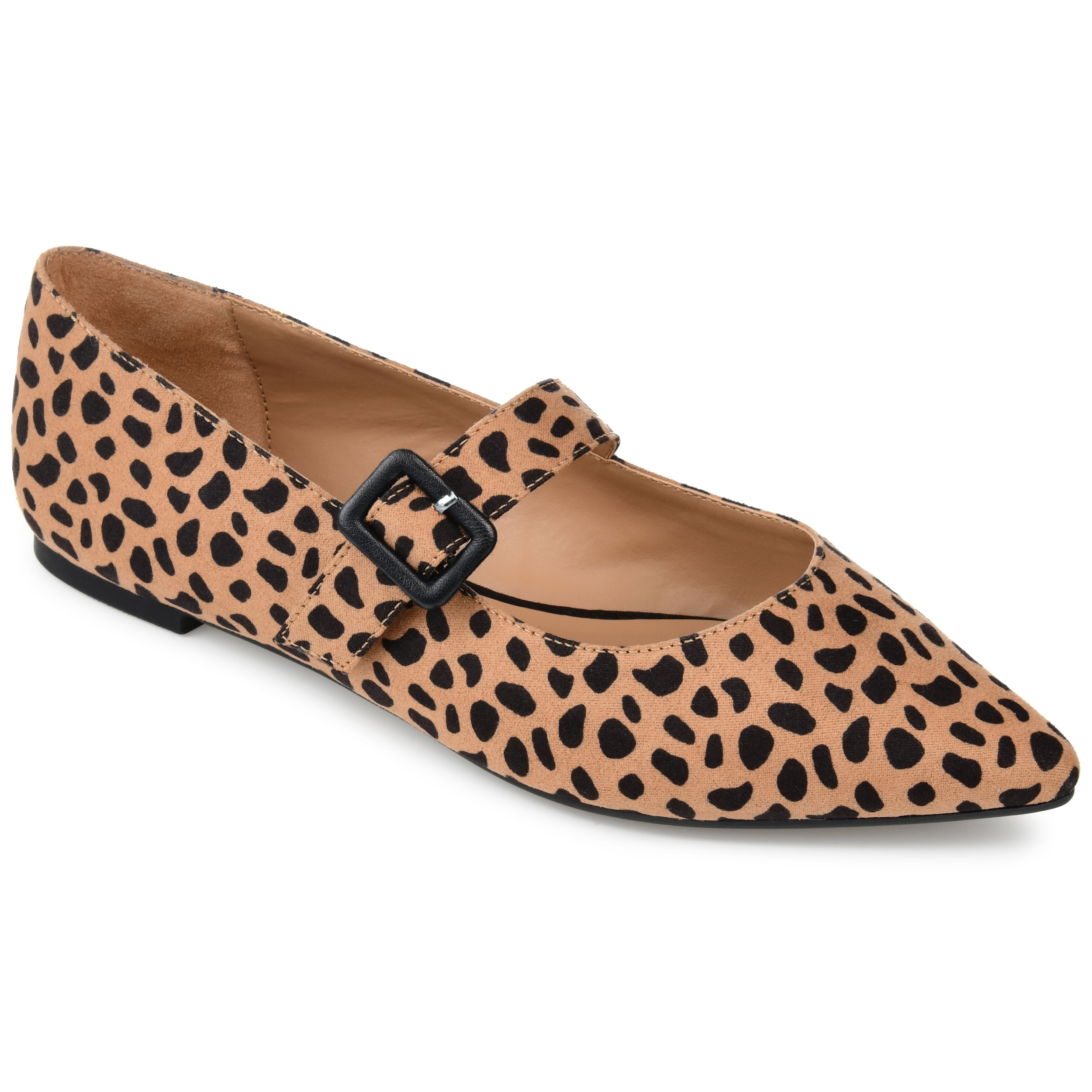 Journee Womens Karissa Buckle Pointed Toe Mary Jane Dress Flats