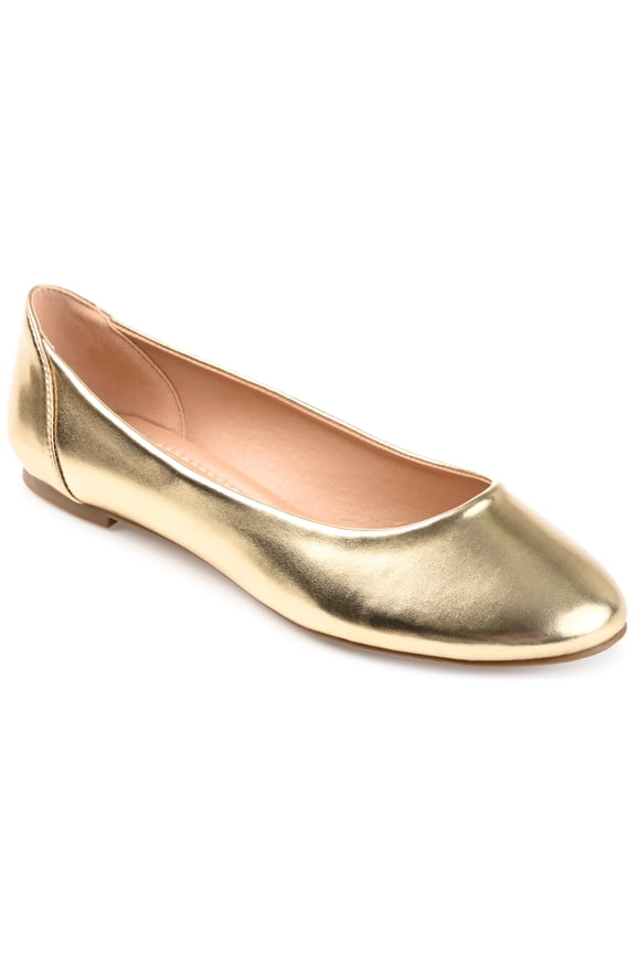 Journee Womens Kavn Medium and Wide Width Comfort Insole Slip On Round Toe Ballet Dress Flats