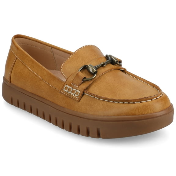 Journee Womens Kaya Round Toe Flexible Comfort Bit Loafer