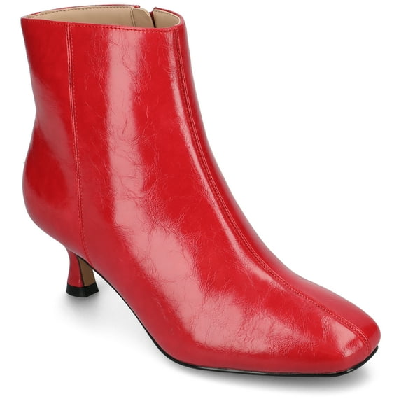Journee Womens Kelssa Square Toe Kitten Heel Ankle Booties, Widths Available