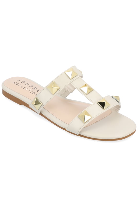 Womens Kendall Studded Slide Flat Sandals