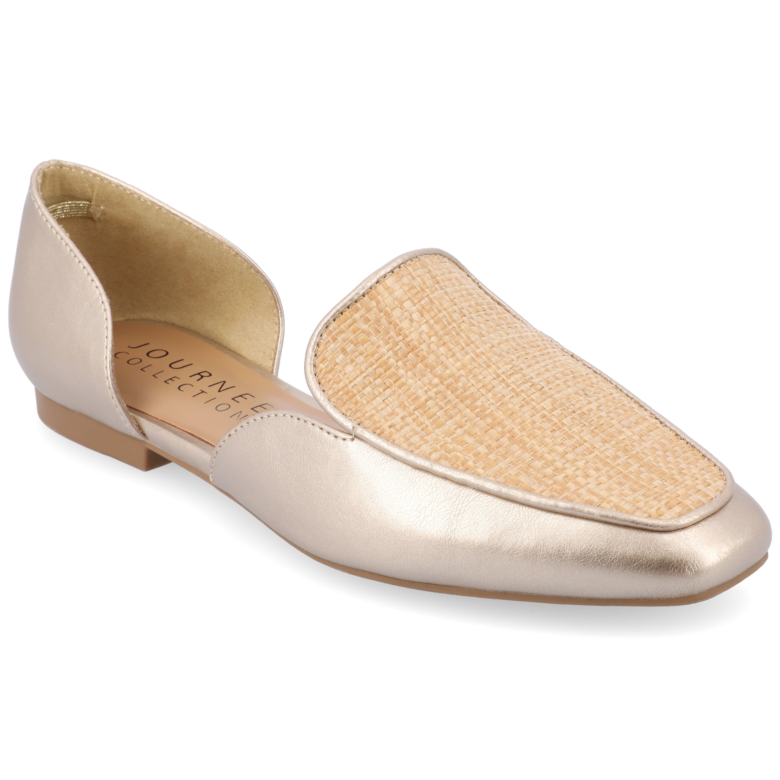 Journee Womens Kennza Soft Faux Leather Slip On Flats